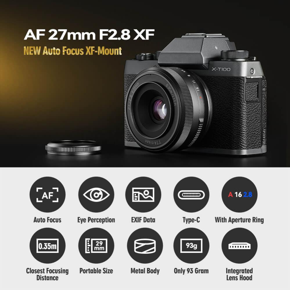  TTArtisan AF 27mm f/2.8 objektiv APS-C fr Fujifilm X
