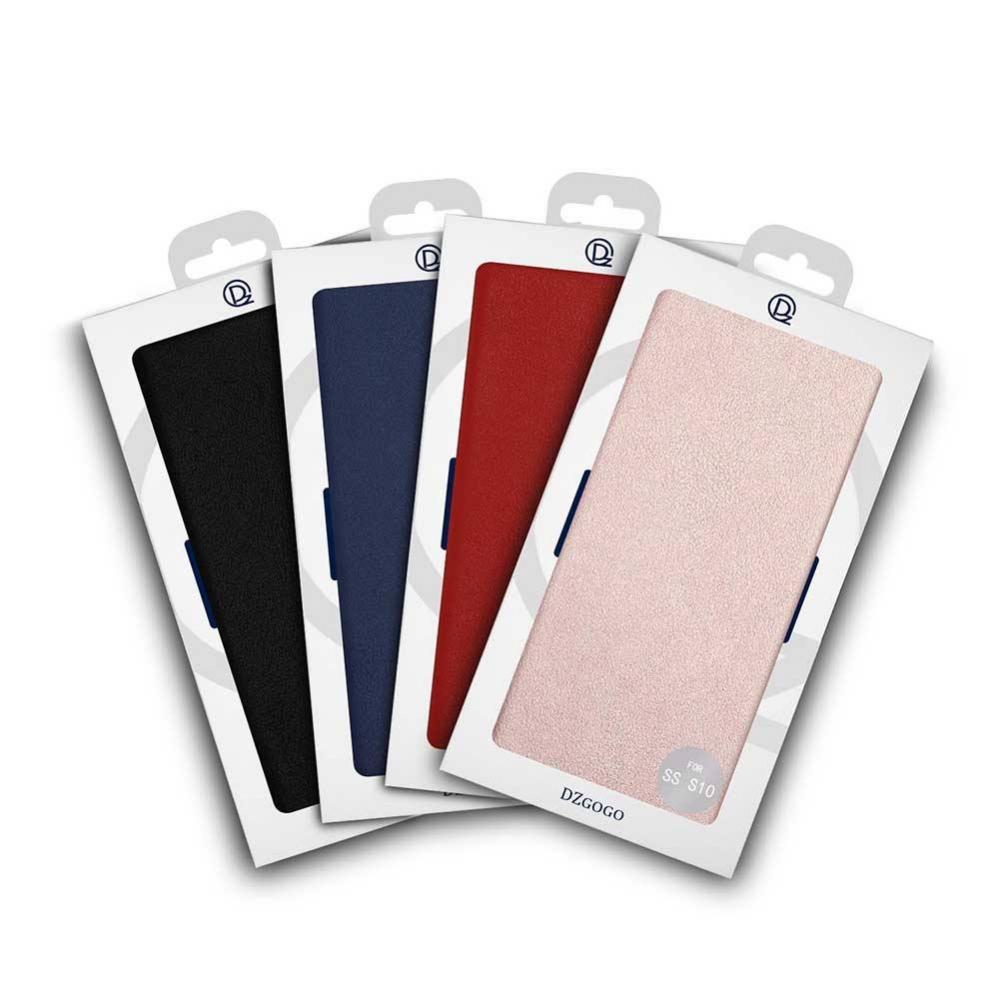 Plånboksfodral för Galaxy S10 Life med kortplats PU-läder Röd - DZGOGO