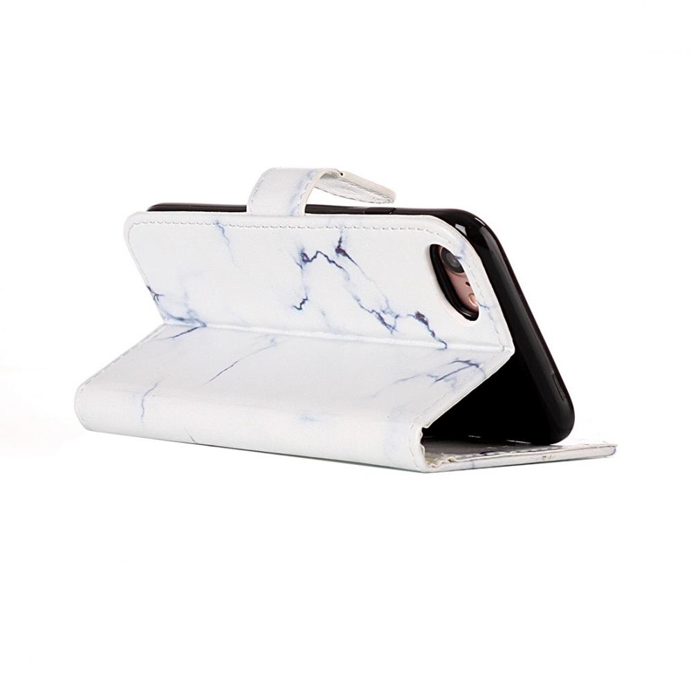 Plånboksfodral för iPhone 7 & 8 - Konstläder marmor Vit
