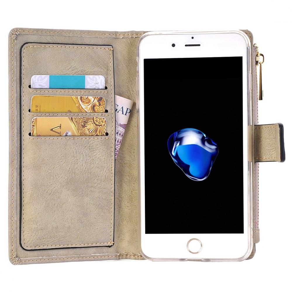 Plånboksfodral för iPhone 7Plus/ 8Plus - Retro med magnetskal PU-läder