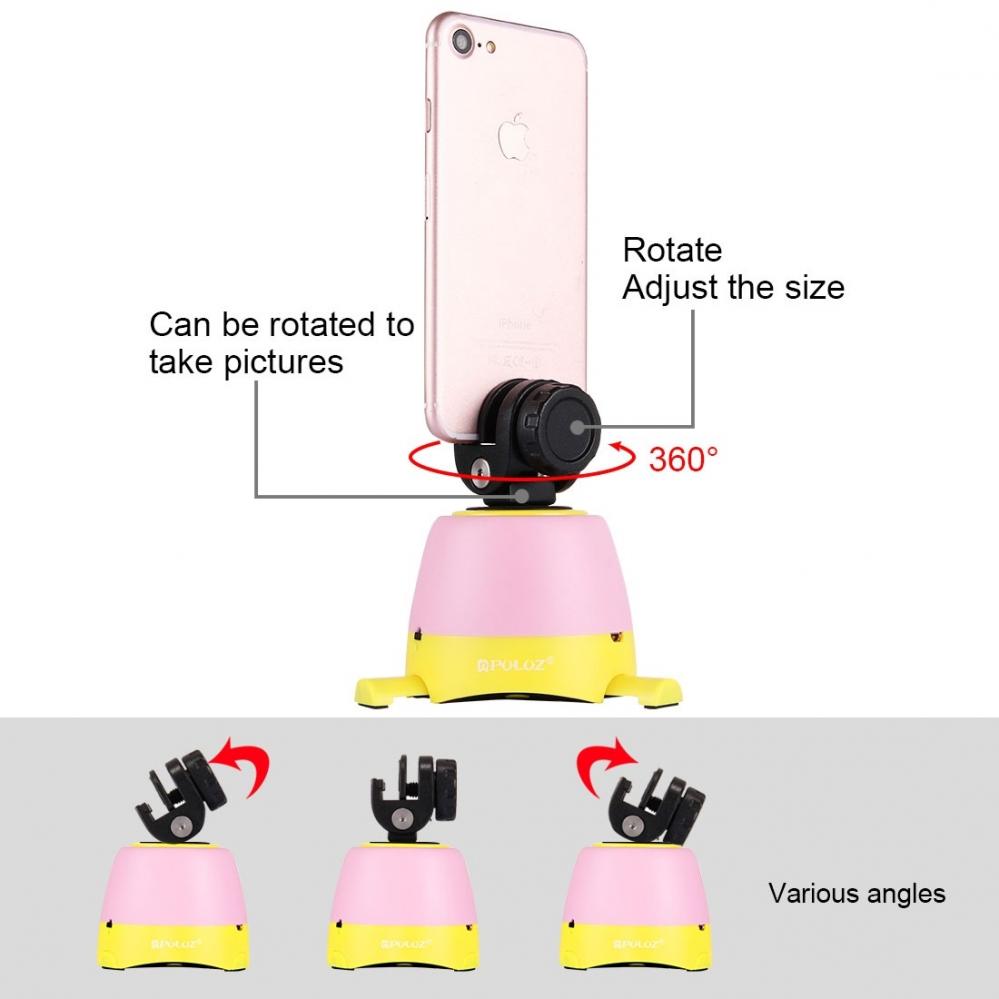  Puluz Rotationshuvud 360 grader+ fjärr+ GoPro-adapter+ mobiladapter