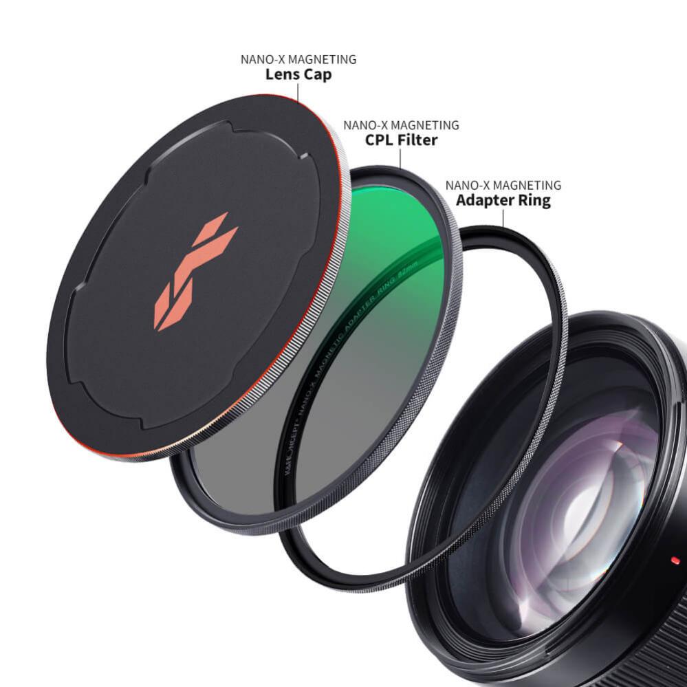 K&F Concept Magnetisk Polarisationsfilter med adapterring & magnetlock