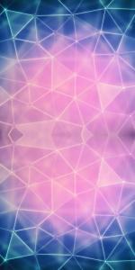  Vinylbakgrund 1.5x3m - Abstrakt triangelmönster rosa & blå