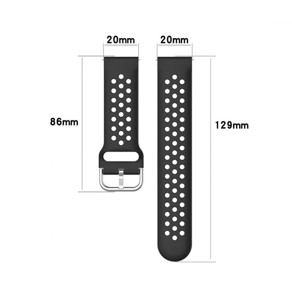  Silikonarmband för Smartwatch Svart 20mm Universal modell
