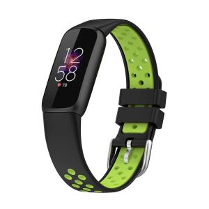  Silikonarmband Svart & Grön för Fitbit Luxe 110-210mm