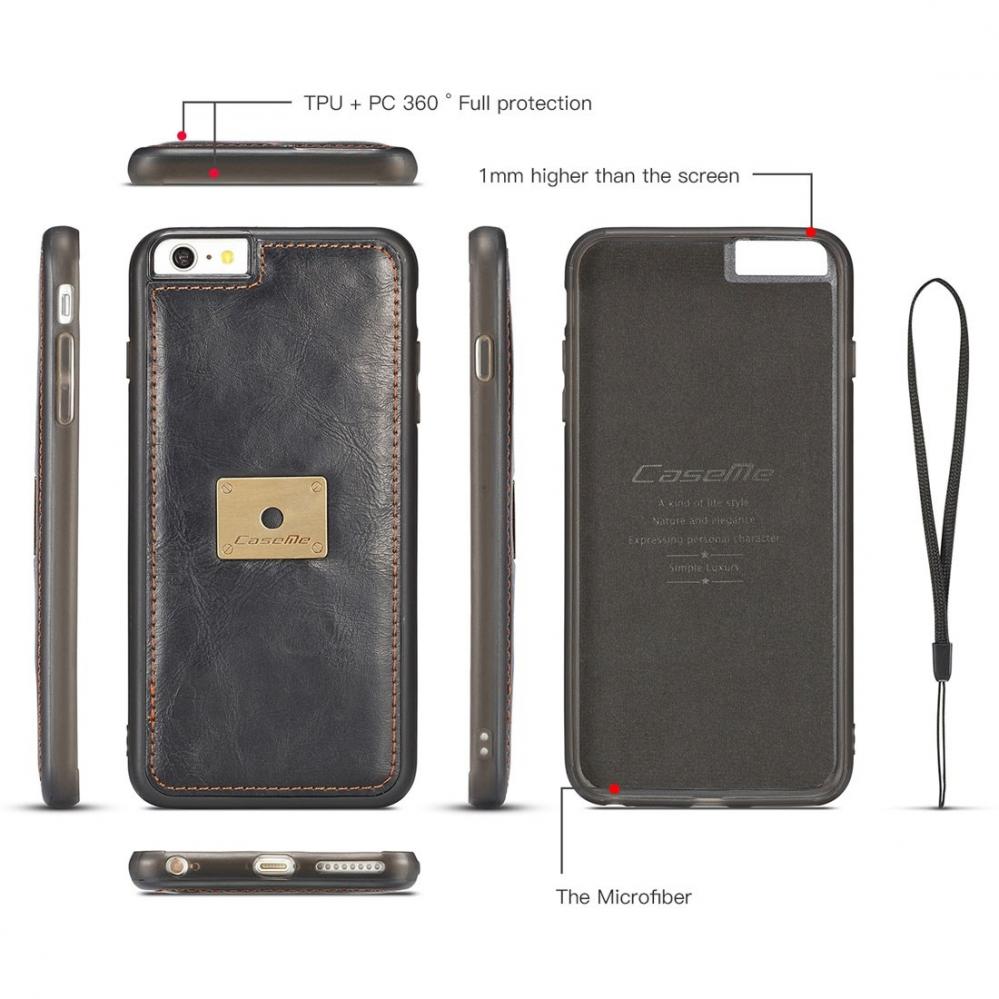  CaseMe Plånboksfodral med magnetskal för iPhone 6 Plus /6S Plus - CaseMe