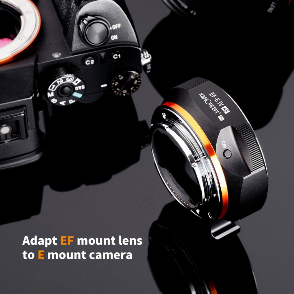  K&F Concept Objektivadapter elektr till Canon EF/EF-S objektiv för Sony E kamera
