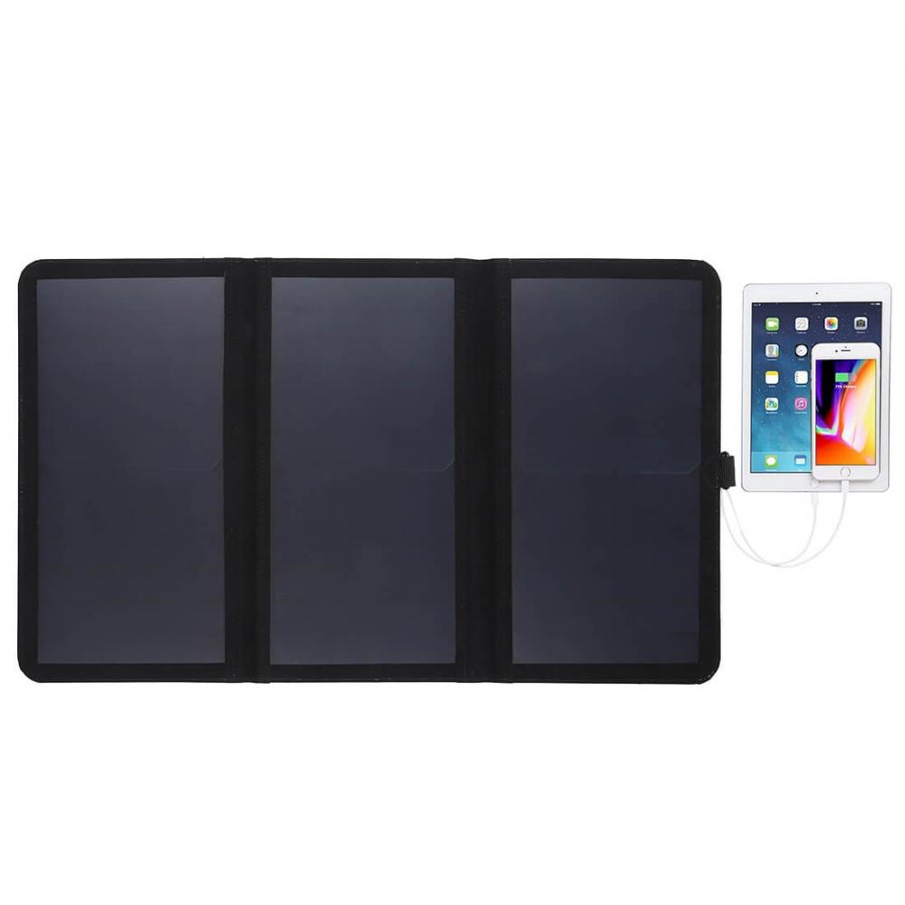Tunn Solcellspanel 21Watt med USB-utgång - Haweel