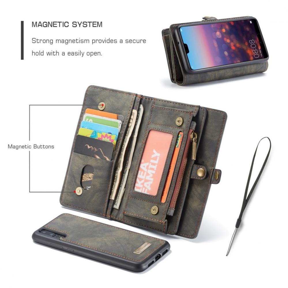  Plånboksfodral med magnetskal för Huawei P20 Pro Grå - CaseMe