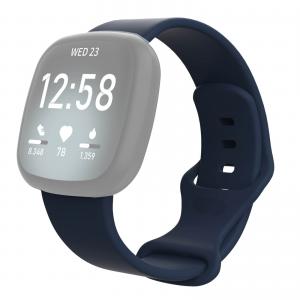  Silikonarmband Navyblå för Fitbit Versa 3/ Sense 115-160mm