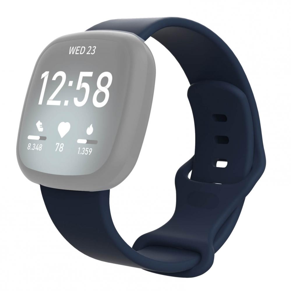 Silikonarmband Navyblå för Fitbit Versa 3/ Sense 115-160mm
