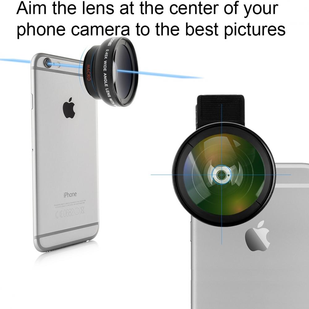 ZOMEI Universal 0.45x Vidvinkelobjektiv för smartphone