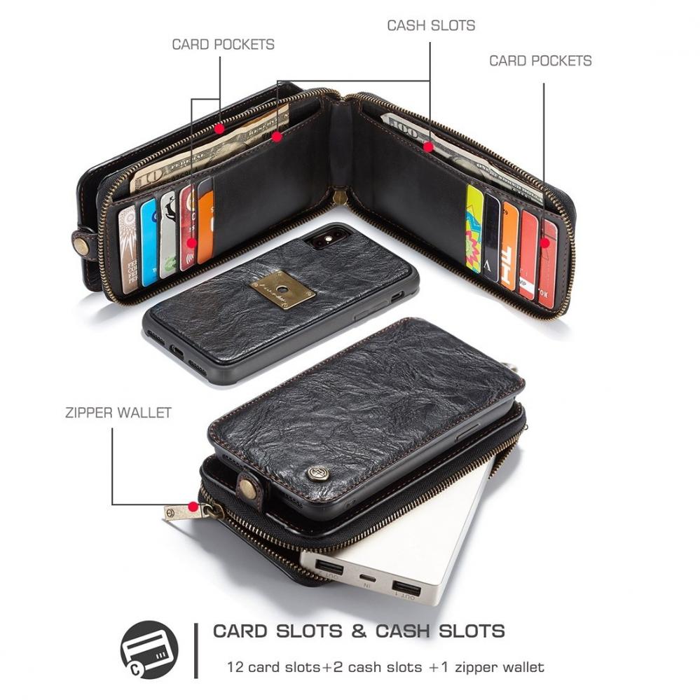  Plnboksfodral, plnbok & magnetskal fr iPhone X (3i1) - CaseMe
