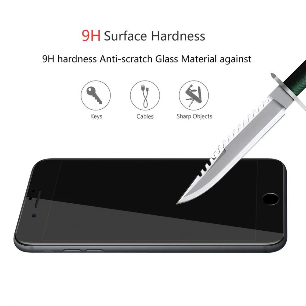 Displayskydd med svart ram för iPhone 7/8 av härdat glas
