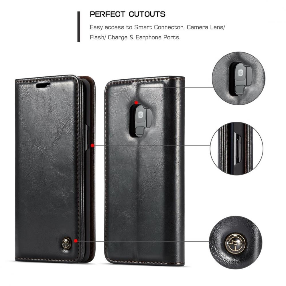 CaseMe Plånboksfodral med kortplats för Galaxy S9 Svart