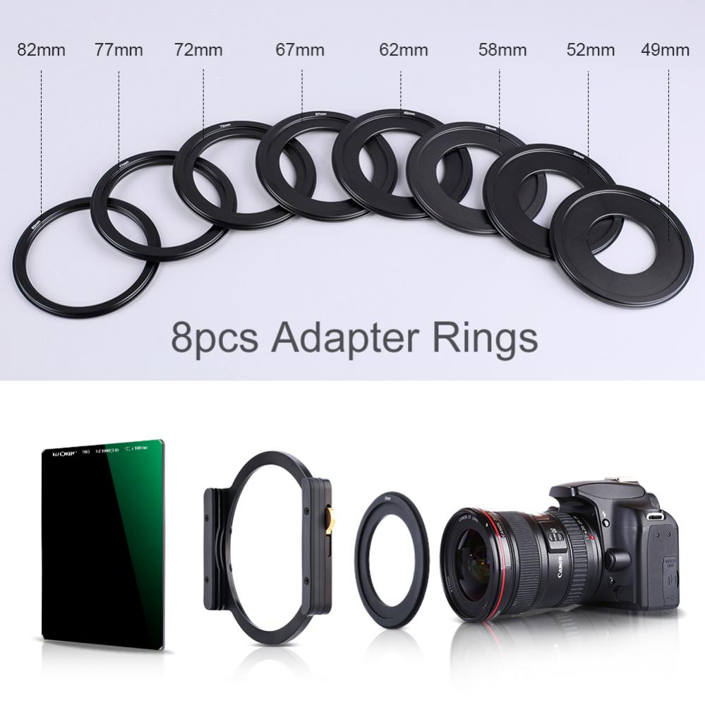 K&F Concept 100mm Filter-Kit ND1000 & Filterhållare med 8x adapterringar