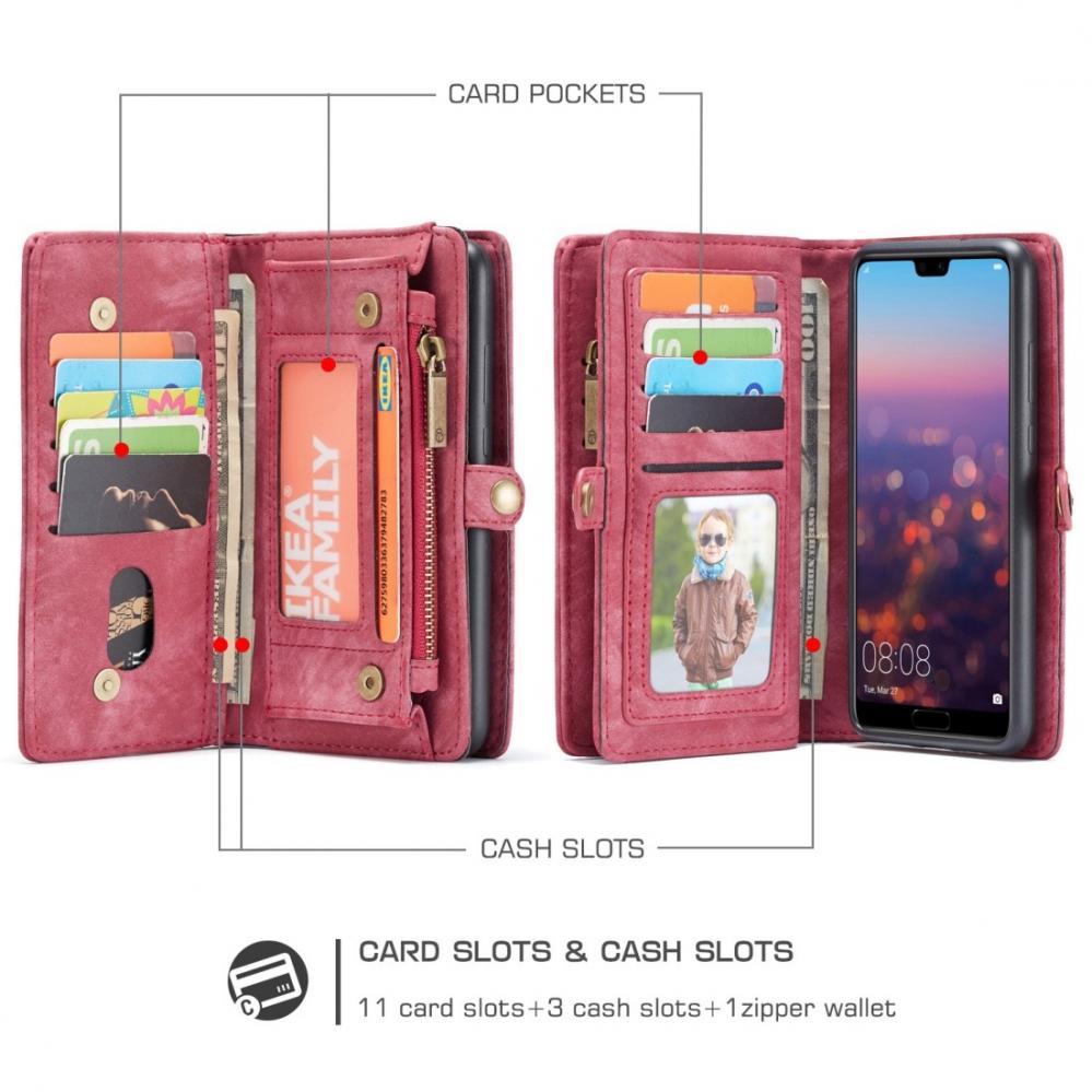  Plånboksfodral med magnetskal för Huawei P20 Pro Röd - CaseMe