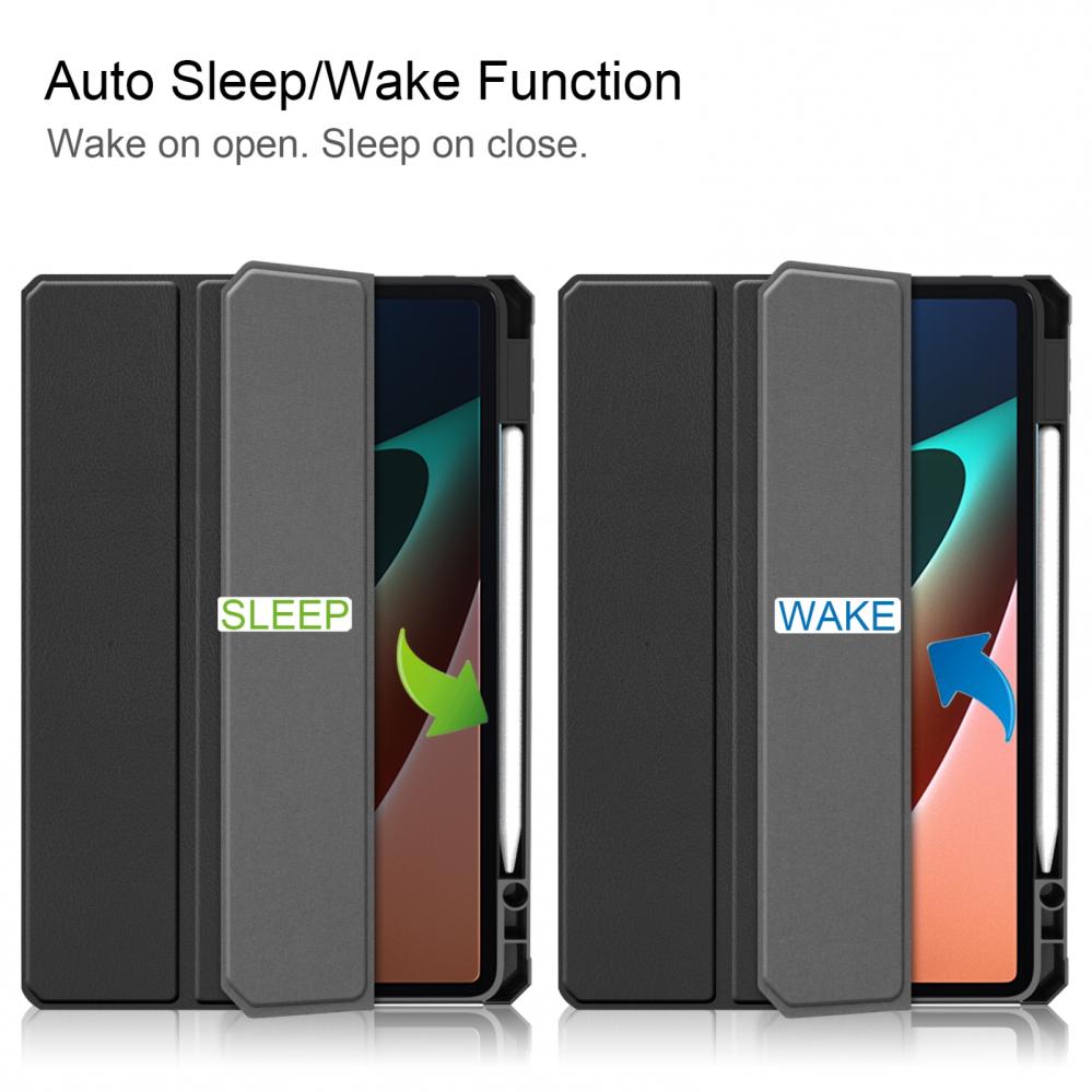  Fodral fr Xiaomi Pad 5/5 Pro Sleep/ Wake-up funktion svart