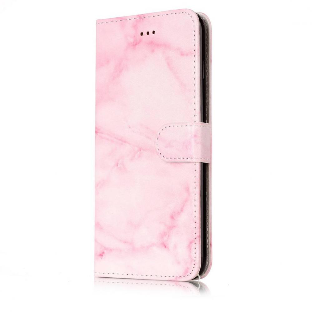  Plnboksfodral fr iPhone 8P/7P - Rosa marmor