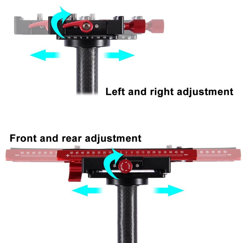 Puluz Handhållen kolfiber stabilisator för DSLR/DV-kameror (38.5-61cm)