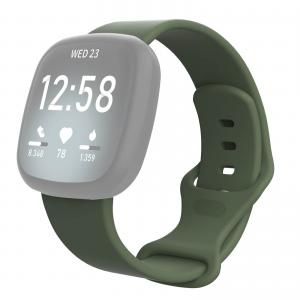  Silikonarmband Mörkgrön för Fitbit Versa 3/ Sense 148-195mm