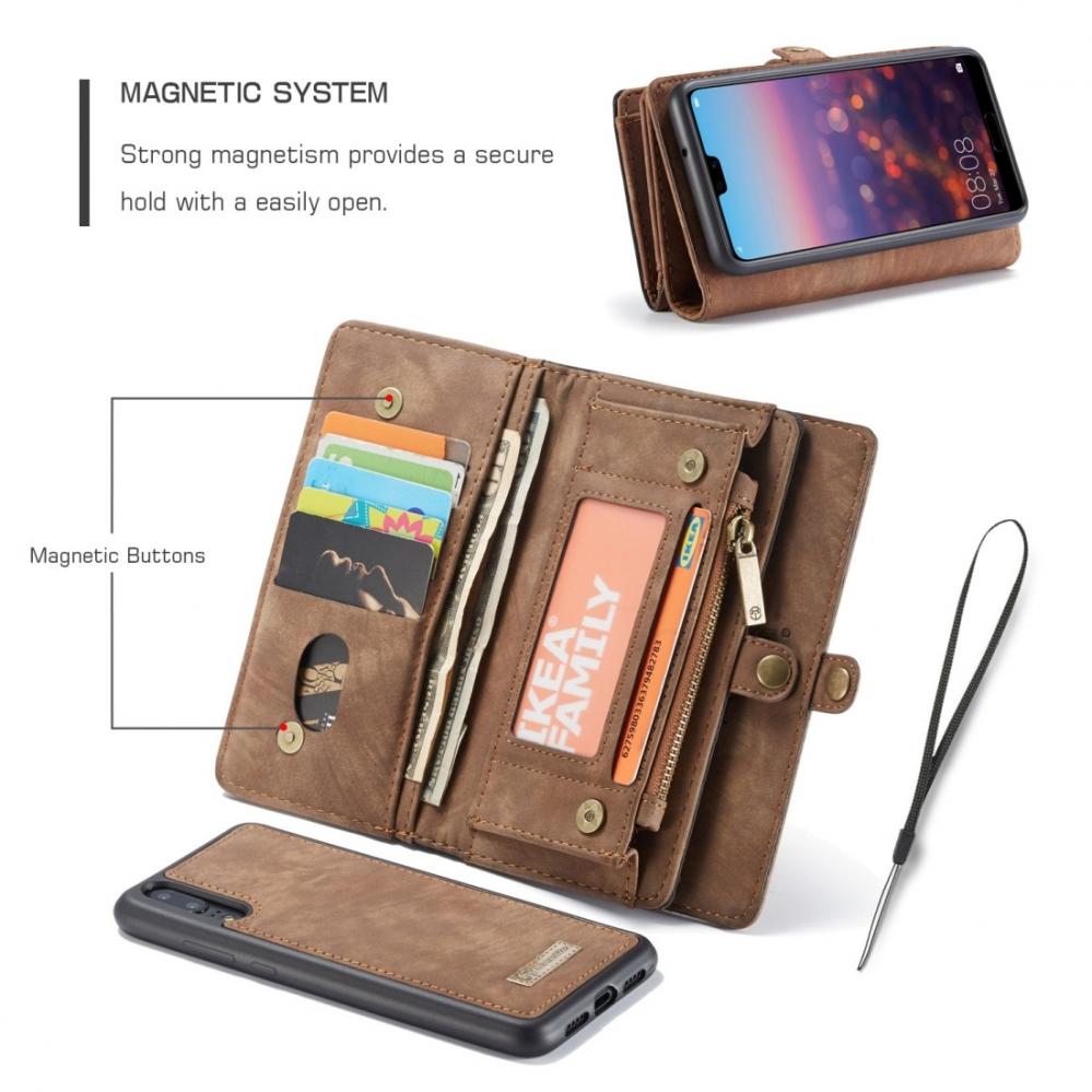  Plånboksfodral med magnetskal för Huawei P20 Pro Brun - CaseMe