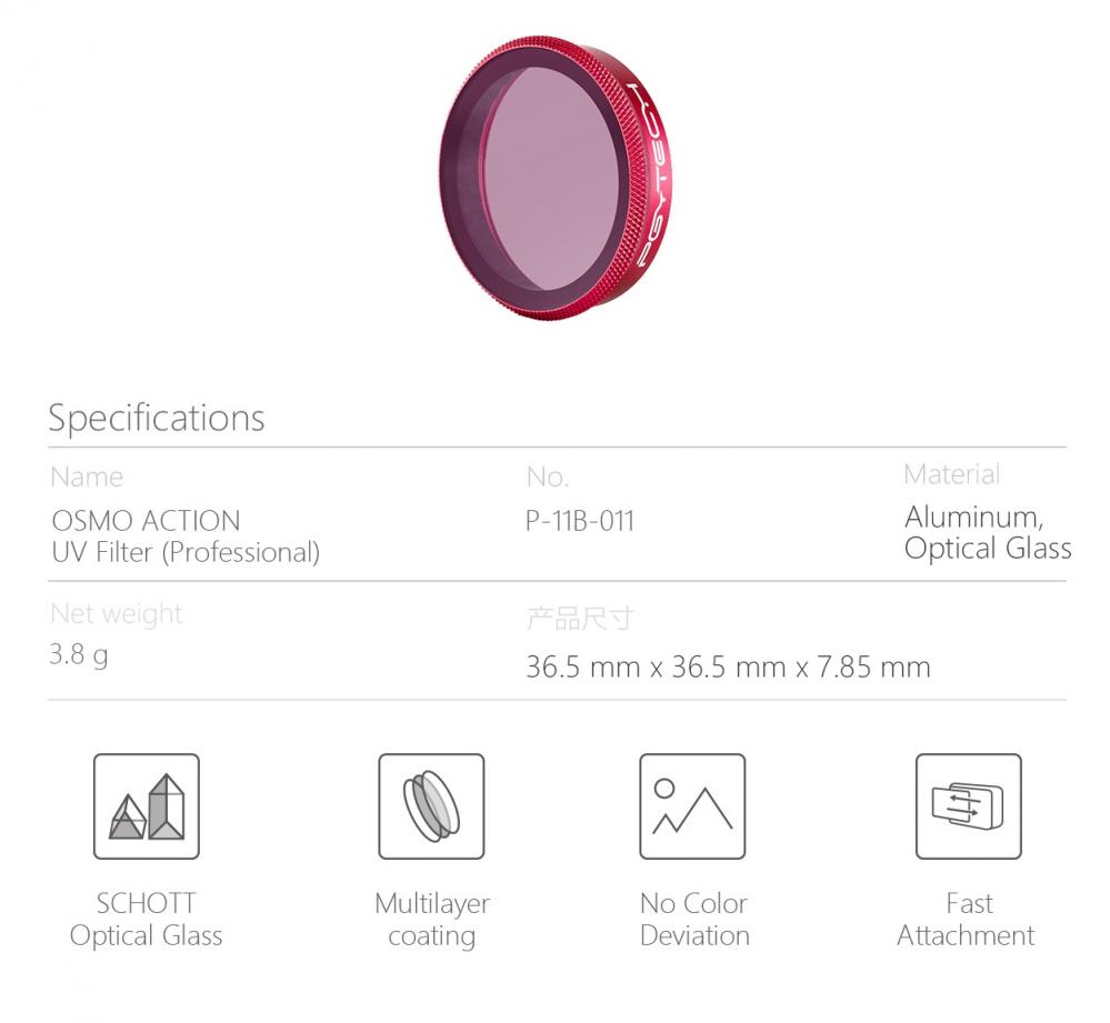  PGYTECH UV-Filter Proffesional fr DJI Osmo Action