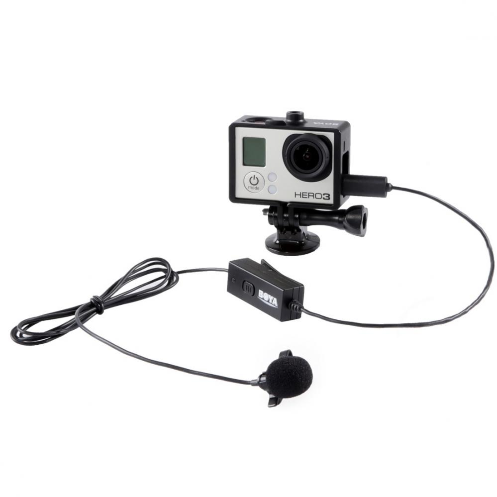 Boya Lavaliermikrofon med med klämma för GoPro