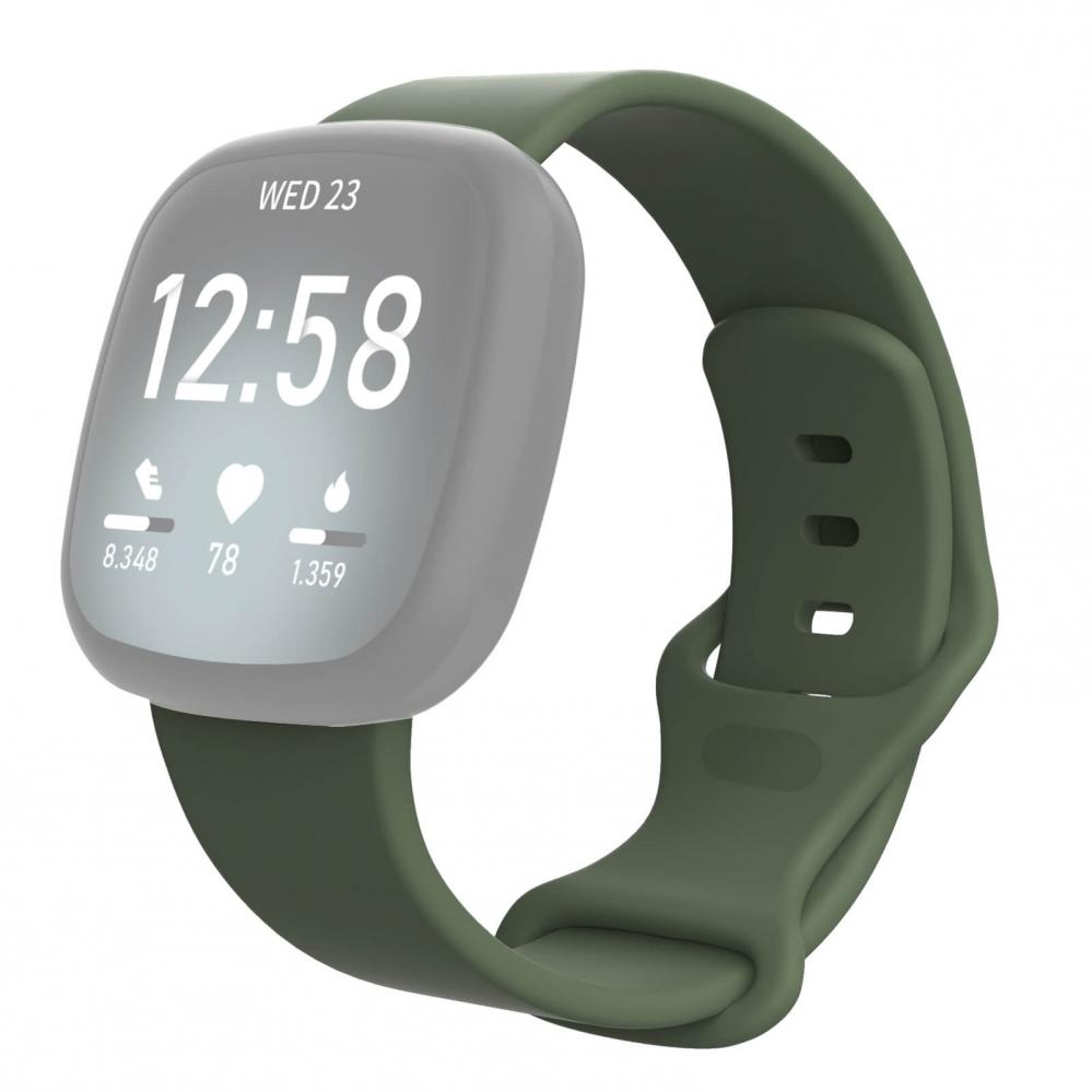Silikonarmband Mörkgrön för Fitbit Versa 3/ Sense 148-195mm