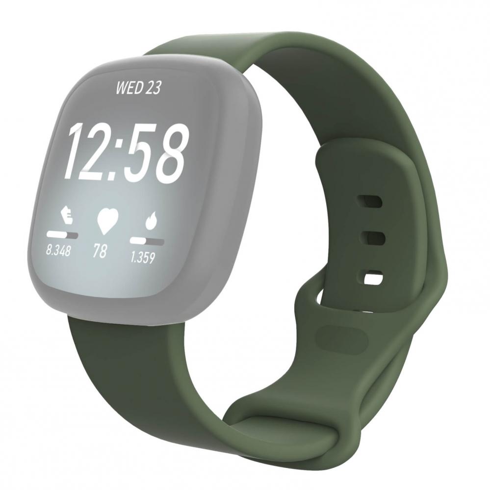  Silikonarmband Mrkgrn fr Fitbit Versa 3/ Sense 115-160mm