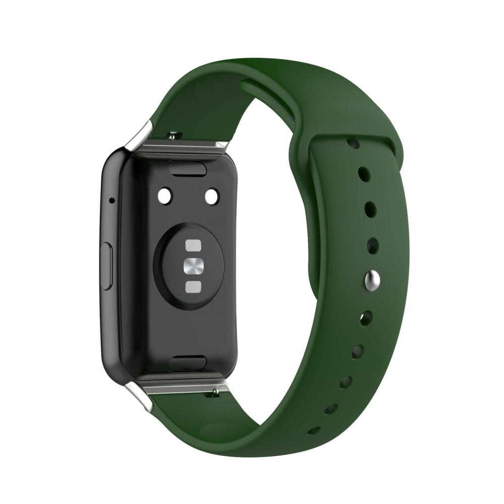 Silikonarmband Armegrön för 18mm Watch/Huawei Watch Fit med stiftspänne