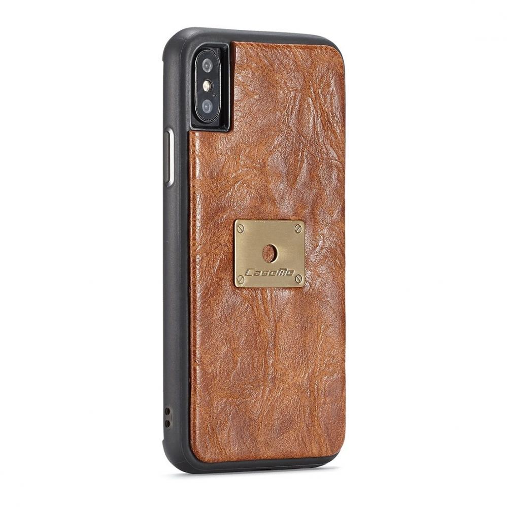  CaseMe Plnboksfodral, plnbok & magnetskal fr iPhone X (3i1) Brun