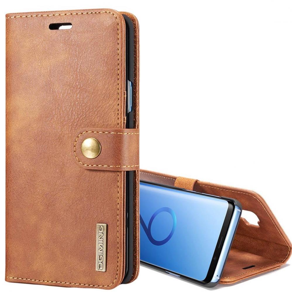  DG.MING Plånboksfodral med magnetskal för Galaxy S9 Plus Brun