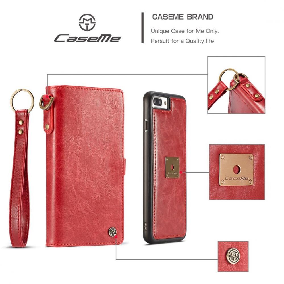  CaseMe Plånboksfodral med magnetskal PU-läder för iPhone 7 Plus/ 8 Plus