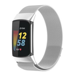  Armband Milanse loop för Fitbit Charge 5 - Silver