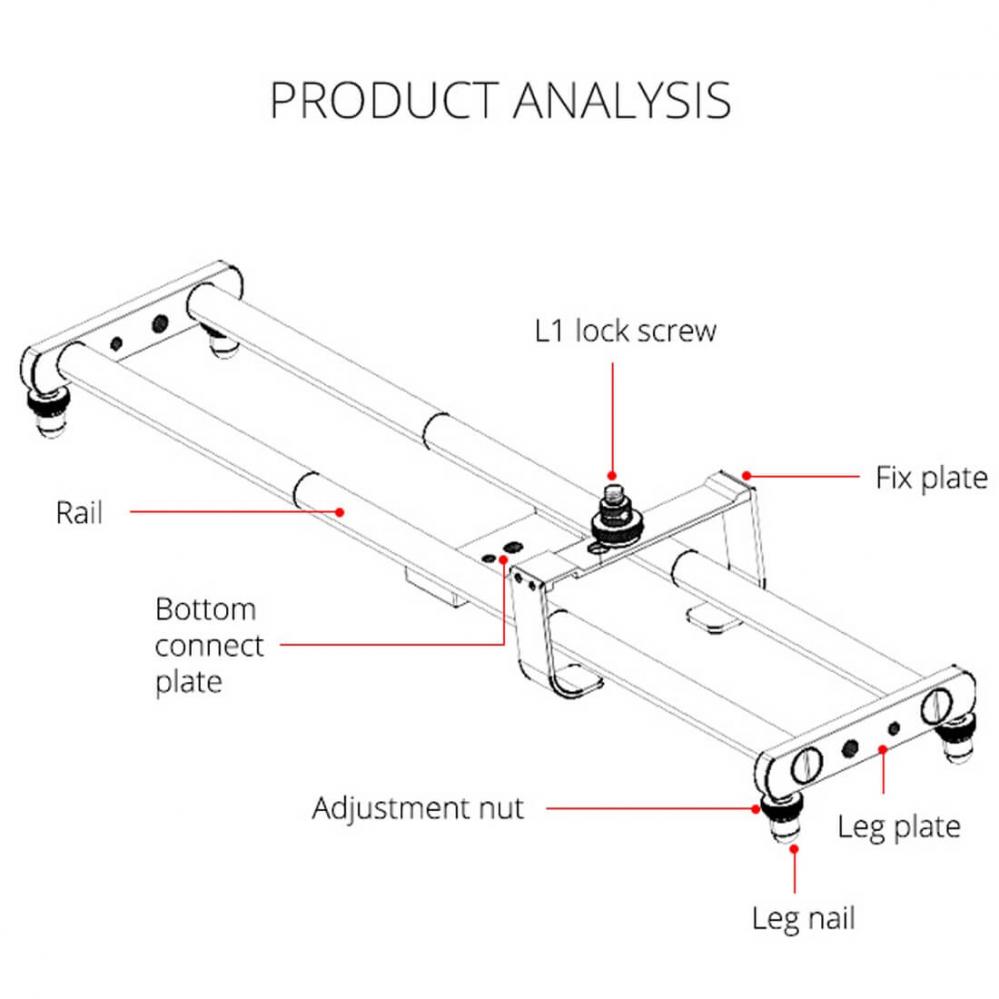 YELANGU YLG0119A 60cm Slider aluminium
