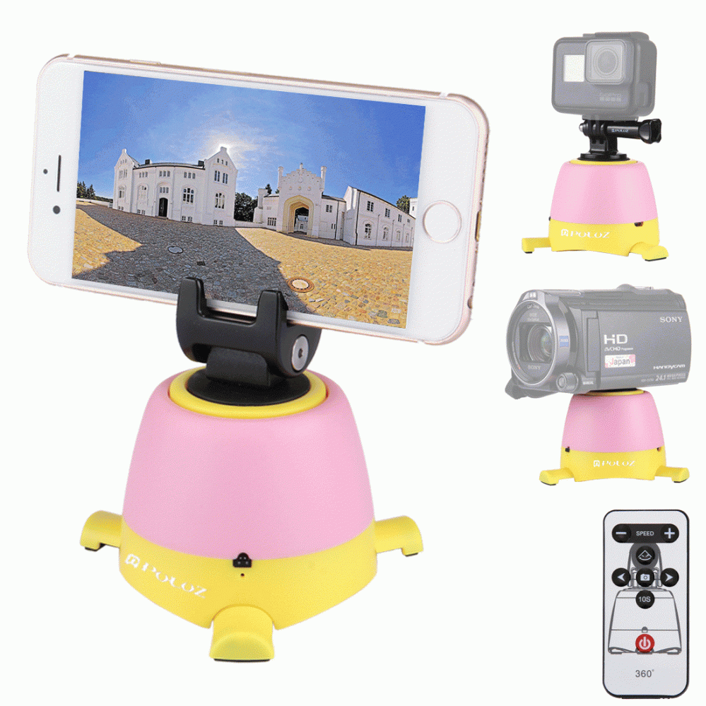 Puluz Rotationshuvud 360 grader+ fjärr+ GoPro-adapter+ mobiladapter
