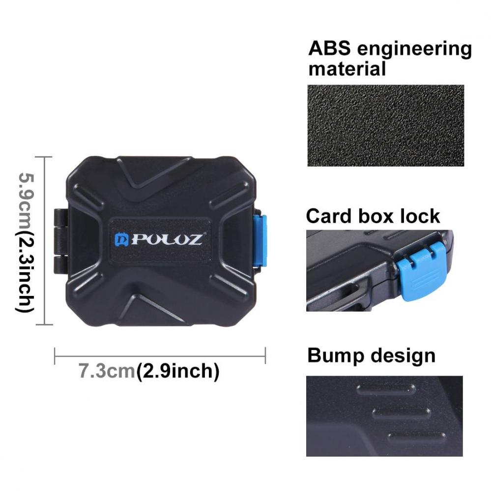Puluz Minneskortsfodral för 3xSIM + 2xQD + 2xCF + 2xTF + 2xSD