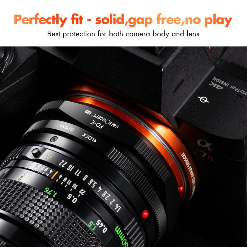  K&F Objektivadapter Pro till Canon FD objektiv fr Sony E kamerahus