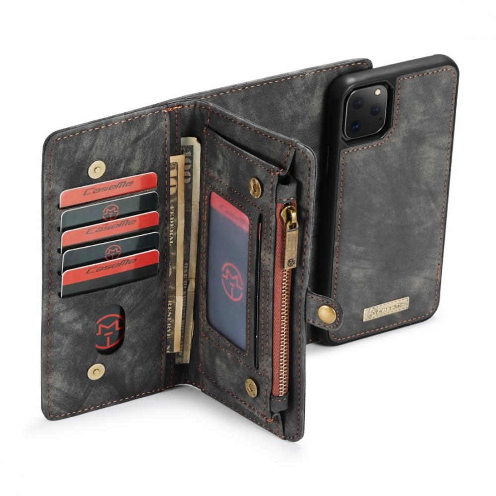 Plånboksfodral med magnetskal för iPhone 11 Pro Max Grå - CaseMe