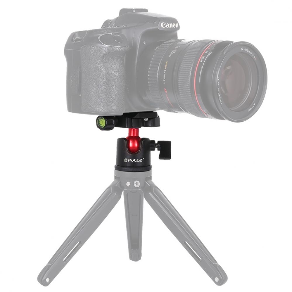 Roterbart kulledshuvud 360 grader med snabbplatta för DSLR - Puluz