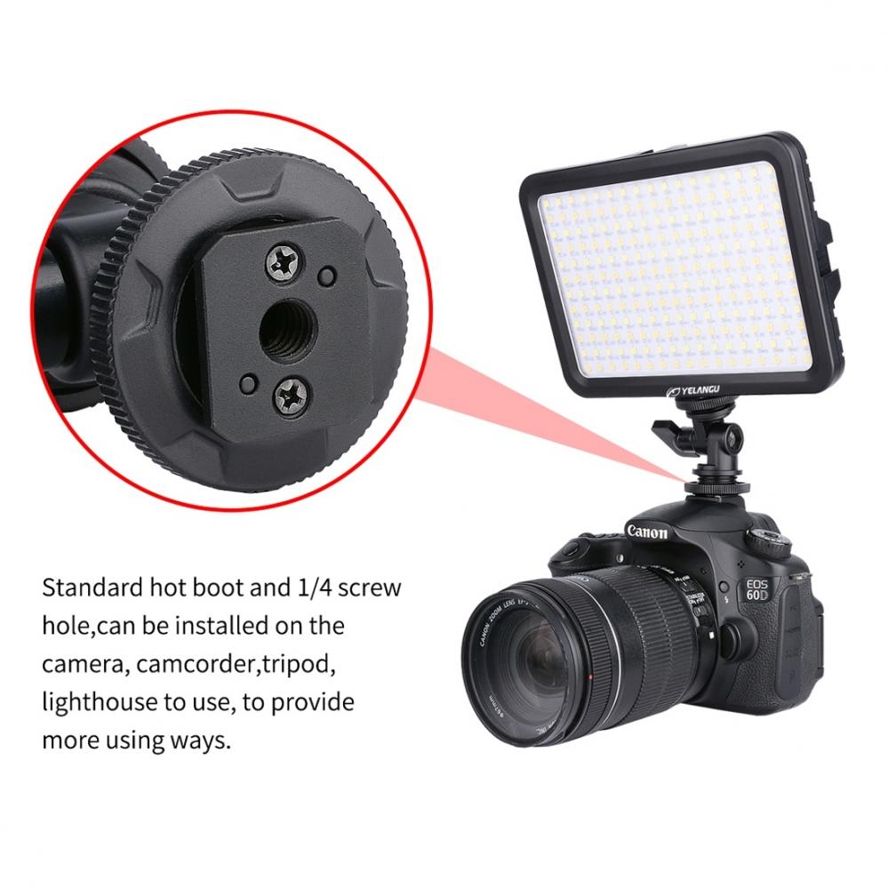 YELANGU 204st LEDs Dimbart Videoljus (17x12cm) - 1000LM, 3300-5600K