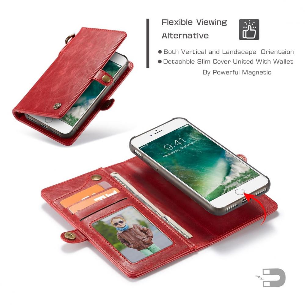  Plånboksfodral med magnetskal PU-läder för iPhone 7/8 - CaseMe