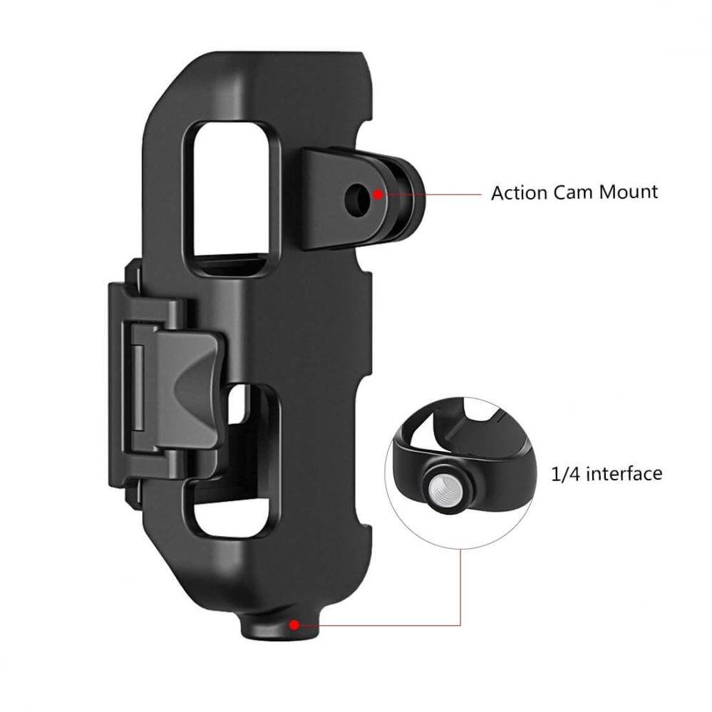 Puluz Kåpa till Osmo Pocket 1/2 med 1/4-tums gänga & actionkamera-fäste