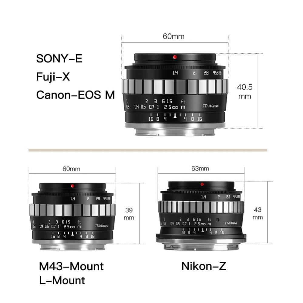  TTartisan 23mm f/1.4 objektiv APS-C fr Sony E