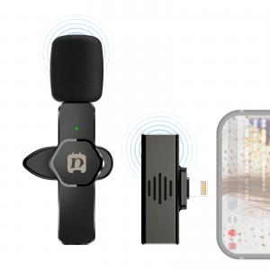  Puluz Trådlös Lavalier-mikrofon för mobil/surfplatta stödjer laddning svart