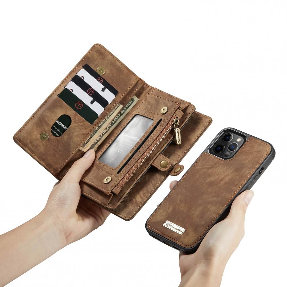  Plånboksfodral med magnetskal för iPhone 12/12 Pro Brun - CaseMe
