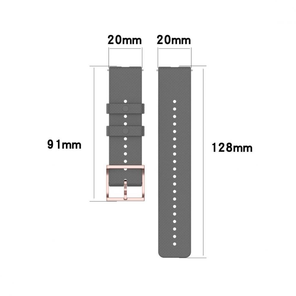 Silikonarmband Svart för Smartwatch 20mm Universal modell