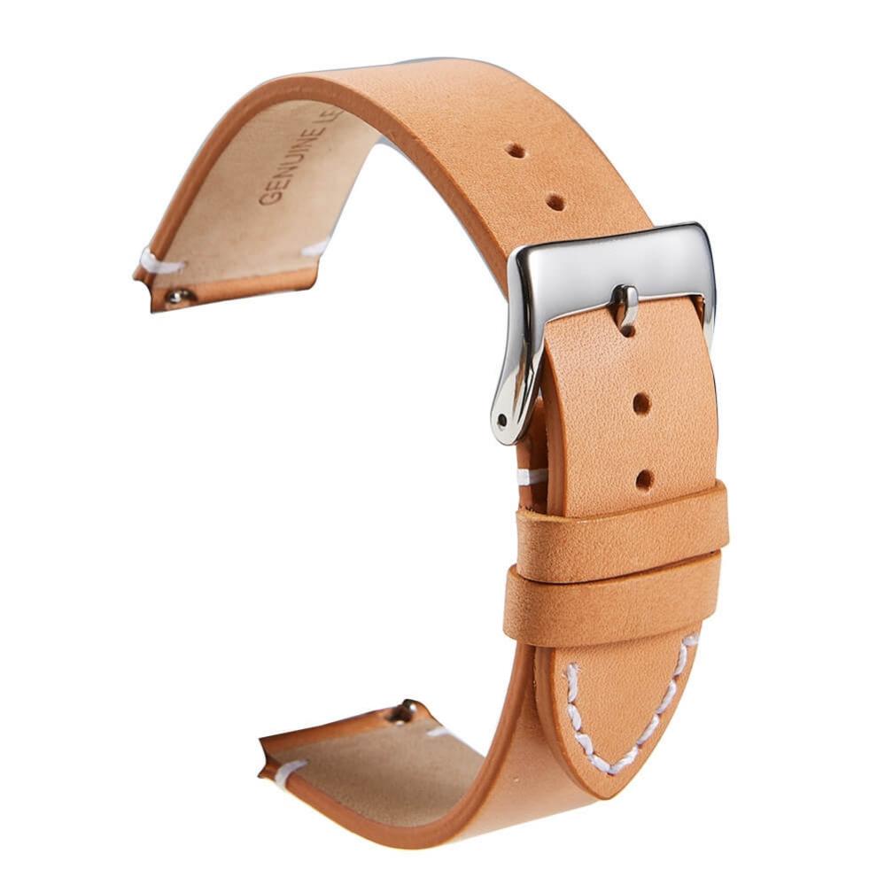 Khaki läderarmband för 18mm Watch