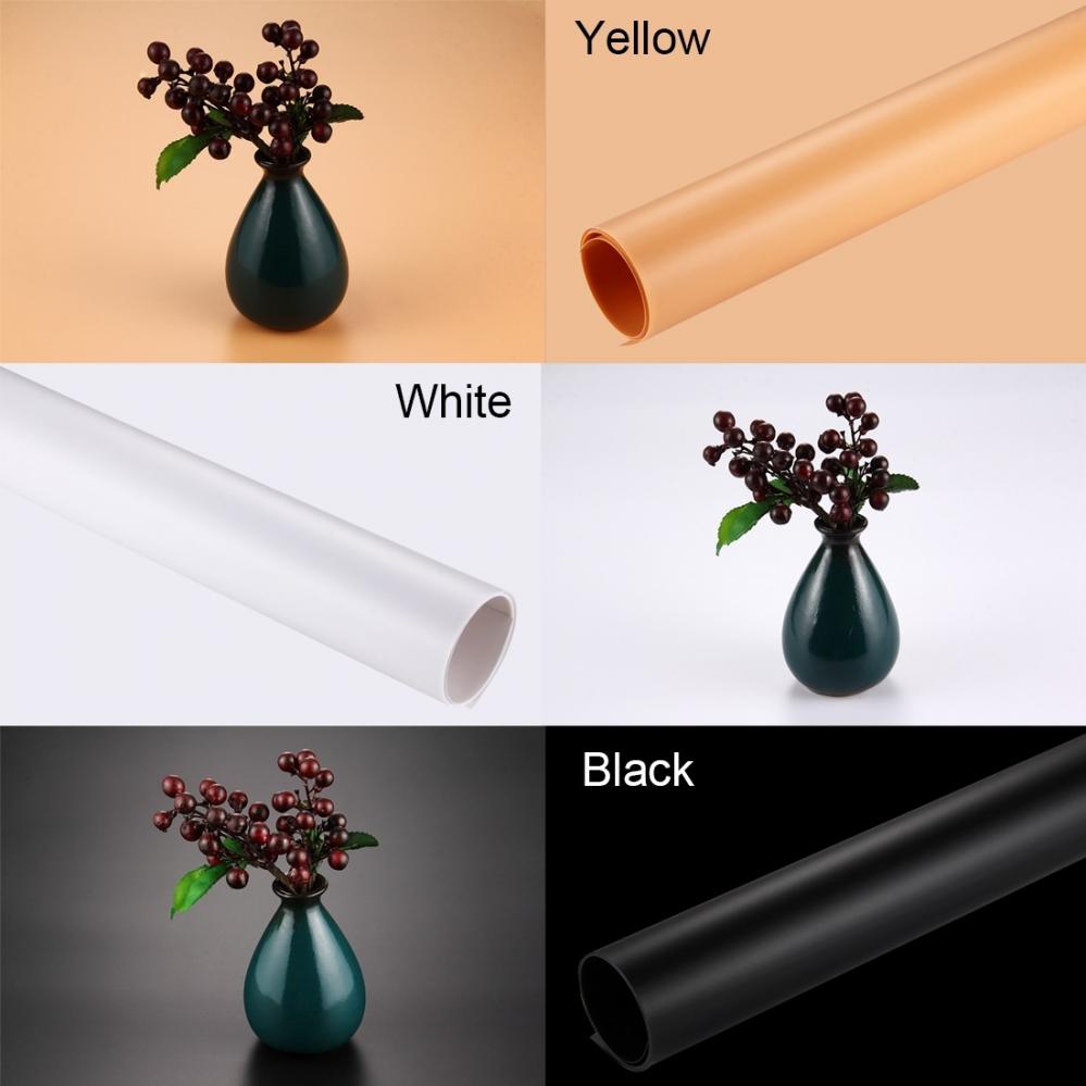 Puluz PVC Pappersbakgrund 120x60cm svart, vit, gul